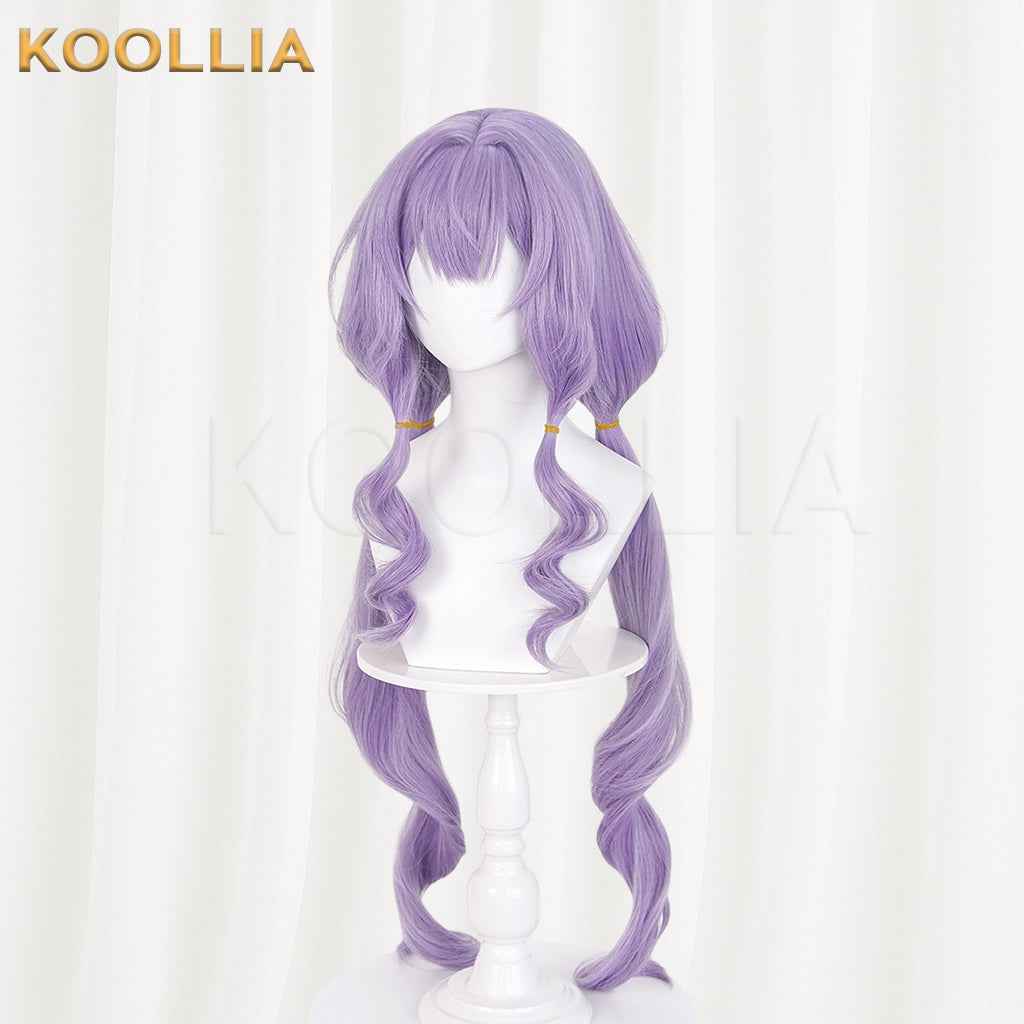 Arknights Endfield Typhon Wig Typhloros Light Lavender Purple Double Low Ponytails Long Straight Basic Wig