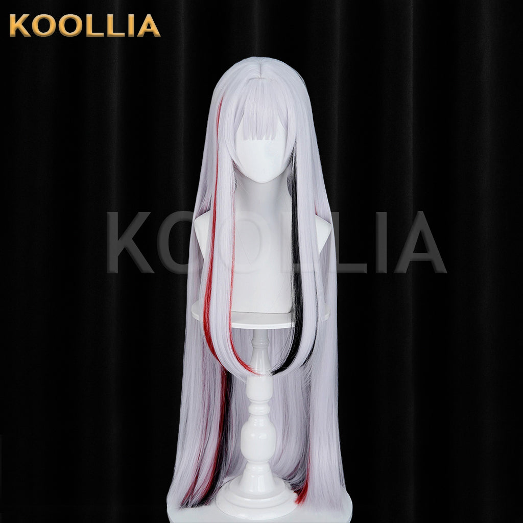 Honkai Star Rail Voidshadow Wig Joy Star Aha Silver White Red Black Highlights Extra-Long Straight Basic Wig