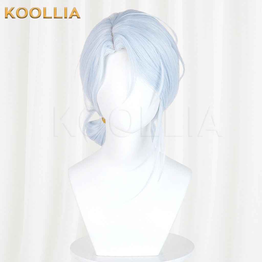 Additional Legacy Wen Xiaohui Light Ice Blue Low Braided Ponytail Cosplay Wig Basic Wig