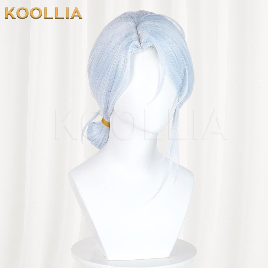 Additional Legacy Wen Xiaohui Light Ice Blue Low Braided Ponytail Cosplay Wig Basic Wig