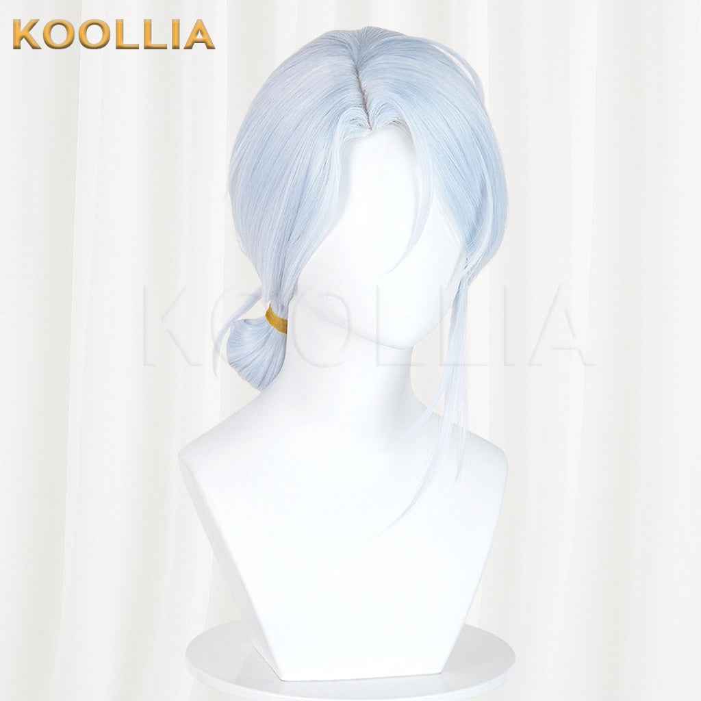 Additional Legacy Wen Xiaohui Light Ice Blue Low Braided Ponytail Cosplay Wig Basic Wig