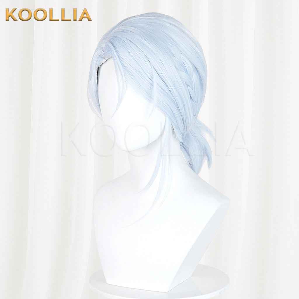 Additional Legacy Wen Xiaohui Light Ice Blue Low Braided Ponytail Cosplay Wig Basic Wig