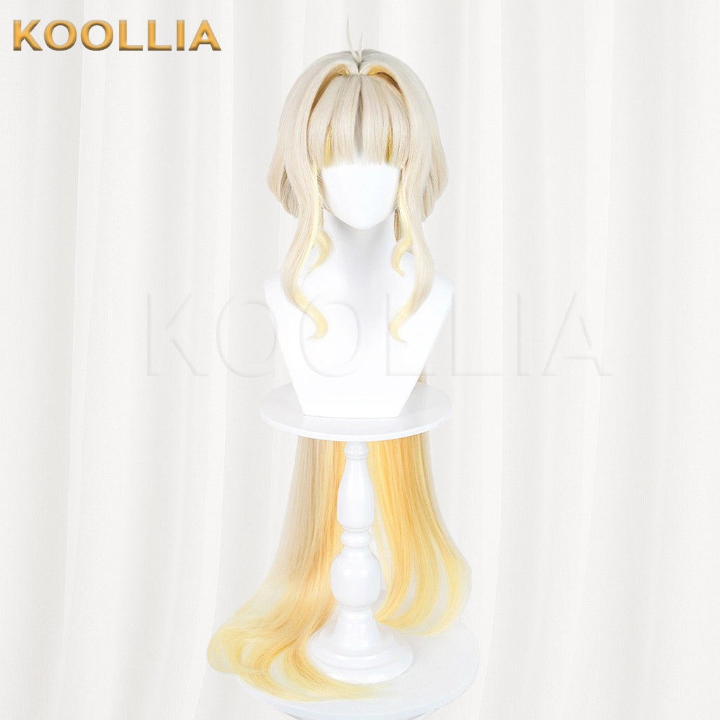 Wuthering Waves Su-Su Cream White Gradient Golden Long Hair Detachable Ponytail Basic Wig