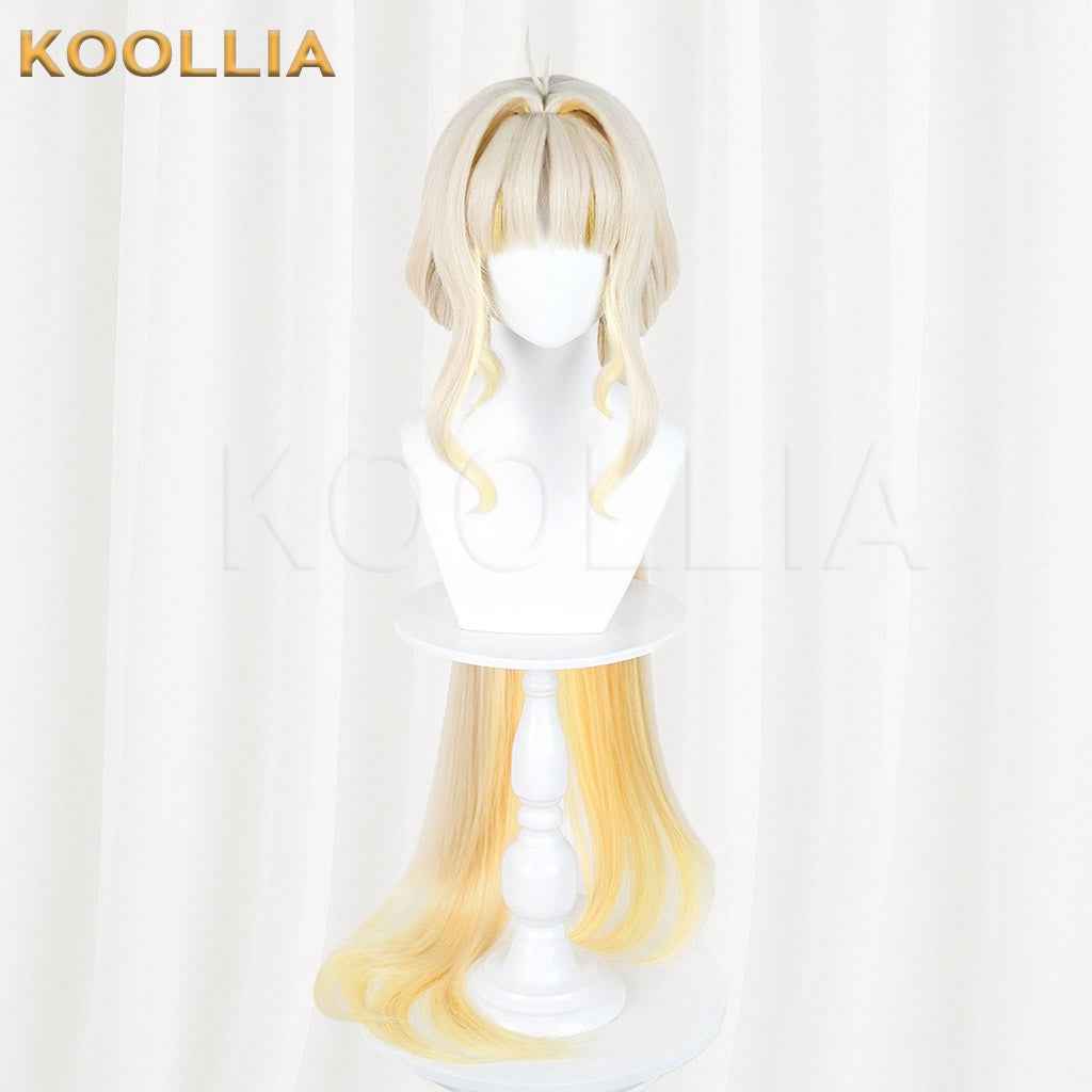 Wuthering Waves Su-Su Cream White Gradient Golden Long Hair Detachable Ponytail Basic Wig
