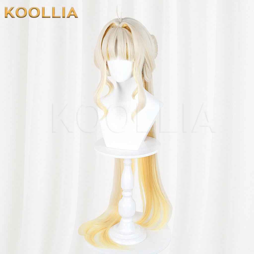 Wuthering Waves Su-Su Cream White Gradient Golden Long Hair Detachable Ponytail Basic Wig