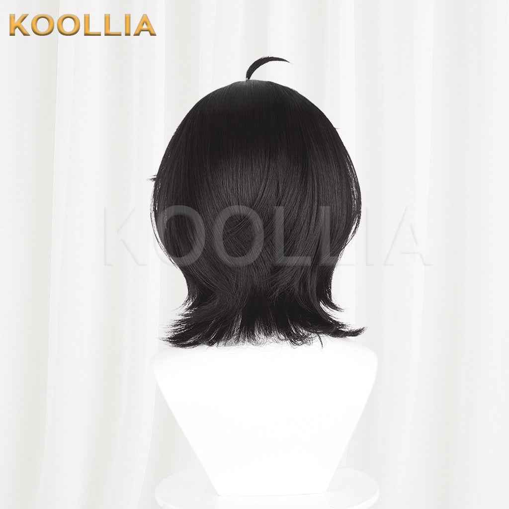Paper Bride 9 Zhao Muxun Solid Black Wolf Tail Short Wig 3D Ahoge Realistic Scalp Top Basic Wig