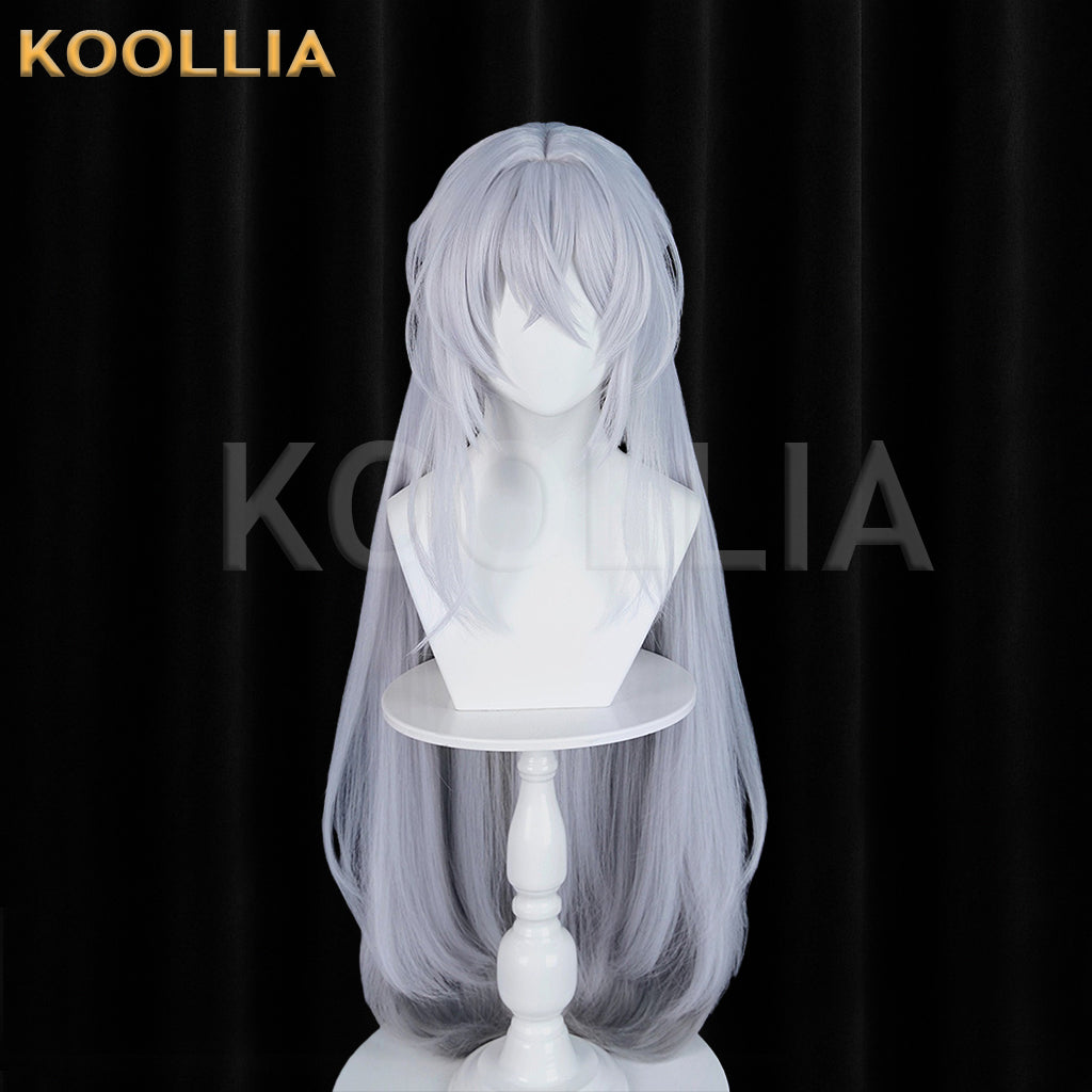 Zenless Zone Zero Alda Silver‑Grey Wig Pre‑Braided Half‑Tied Extra‑Long Straight Hair Realistic Scalp Top Basic Wig