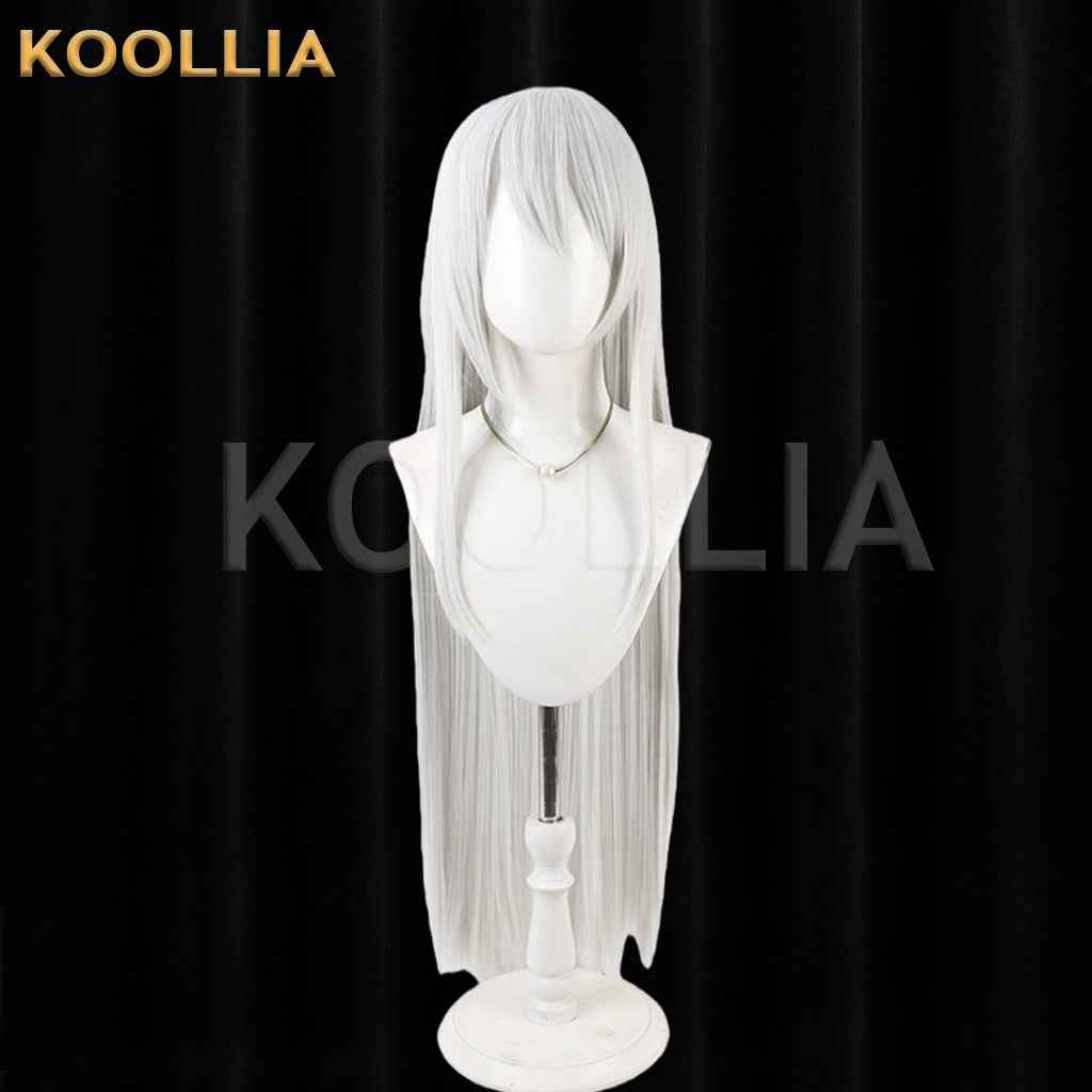 NIJISANJI Higuchi Kaede Wig Cool Silver‑White Realistic Scalp Top Extra‑Long Straight Wig Basic Wig