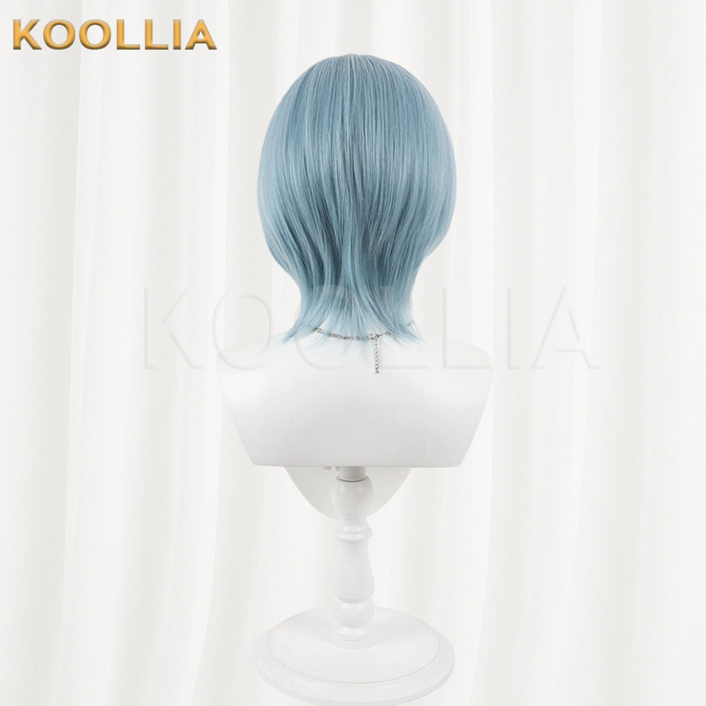 Project Sekai Colorful Stage Hinomori Shizuku Wig Misty Ice‑Blue Neat Bob Short Wig Basic Wig