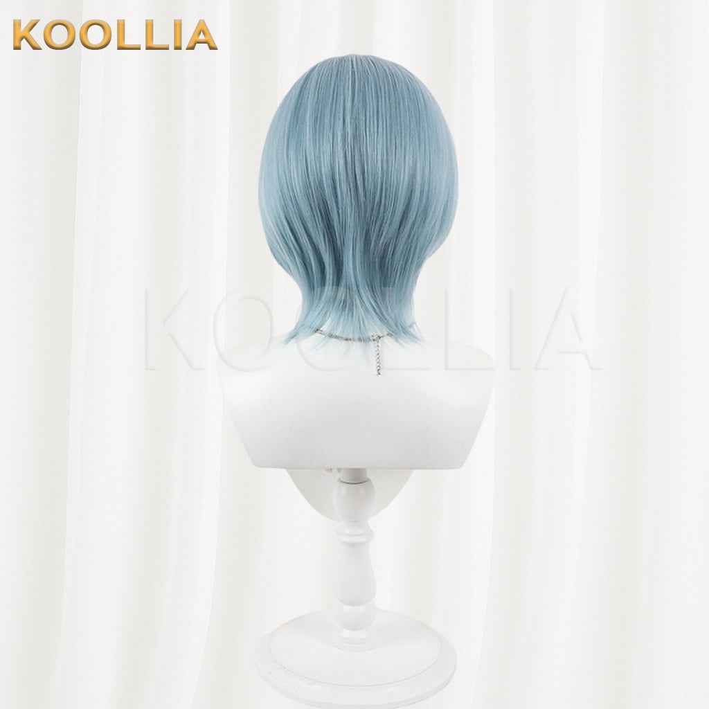 Project Sekai Colorful Stage Hinomori Shizuku Wig Misty Ice‑Blue Neat Bob Short Wig Basic Wig
