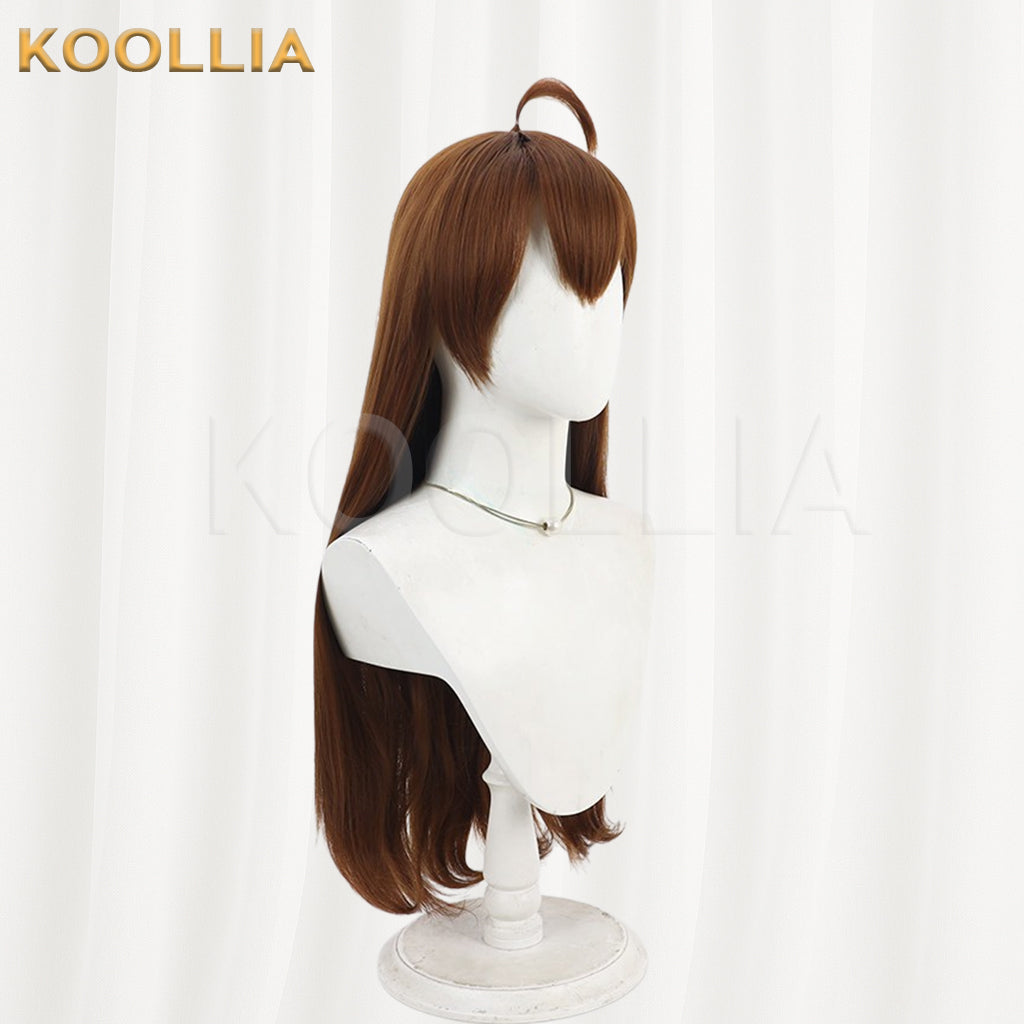 Lobotomy Corporation Hod Wig Warm Reddish‑Brown Realistic Scalp Top Medium‑Long Straight With Ahoge Basic Wig