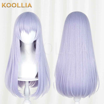 Is the Order a Rabbit? Kafuu Chino Wig Light Lavender‑Purple Realistic Scalp Top Shoulder‑Length Inward‑Curled Straight Wig Basic Wig