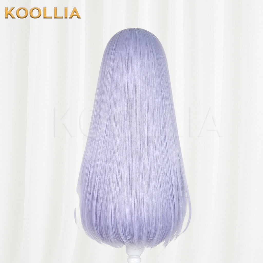 Is the Order a Rabbit? Kafuu Chino Wig Light Lavender‑Purple Realistic Scalp Top Shoulder‑Length Inward‑Curled Straight Wig Basic Wig