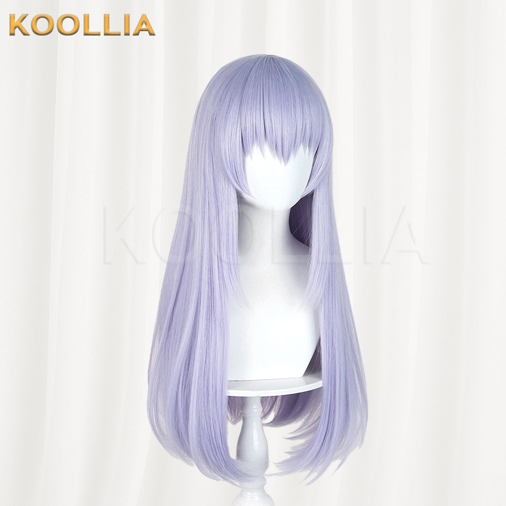 Is the Order a Rabbit? Kafuu Chino Wig Light Lavender‑Purple Realistic Scalp Top Shoulder‑Length Inward‑Curled Straight Wig Basic Wig