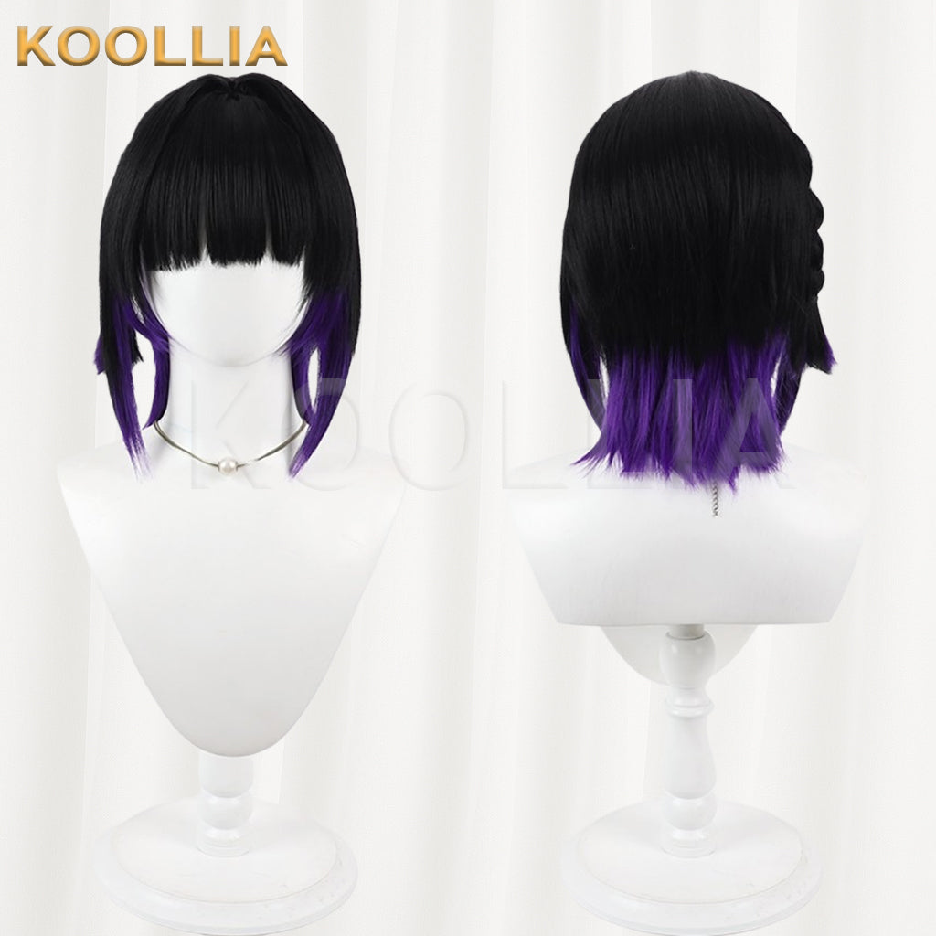 Blue Archive Kakehashi Sub Wig Black With Purple Gradient Tips Small High Ponytail Basic Wig