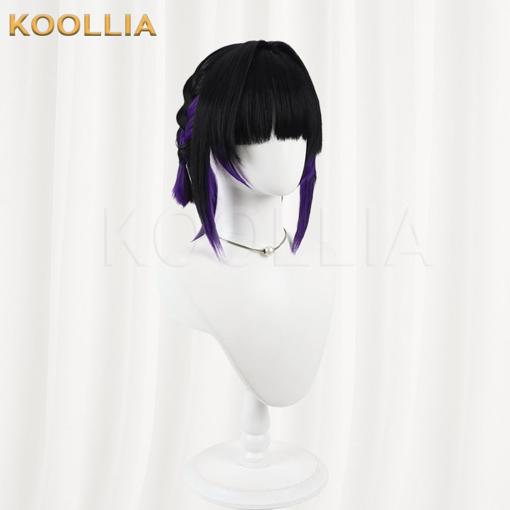 Blue Archive Kakehashi Sub Wig Black With Purple Gradient Tips Small High Ponytail Basic Wig