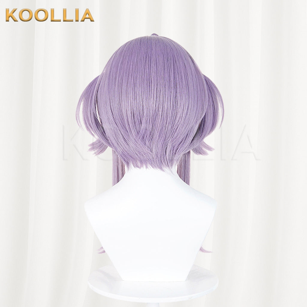 Goddess of Victory NIKKE Liberelio Wig Lavender Light Purple Realistic Scalp Top Integrated Short Double Bun Wig Basic Wig