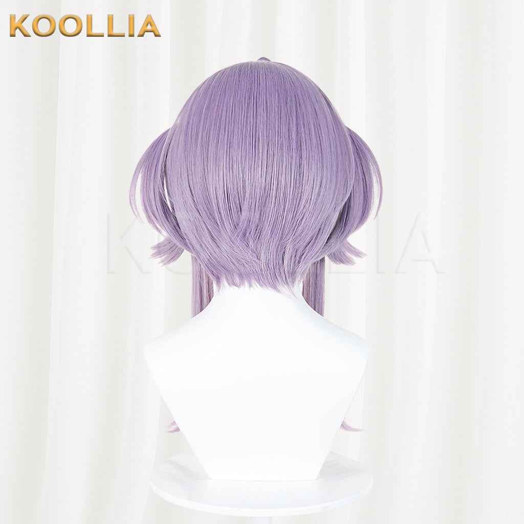 Goddess of Victory NIKKE Liberelio Wig Lavender Light Purple Realistic Scalp Top Integrated Short Double Bun Wig Basic Wig