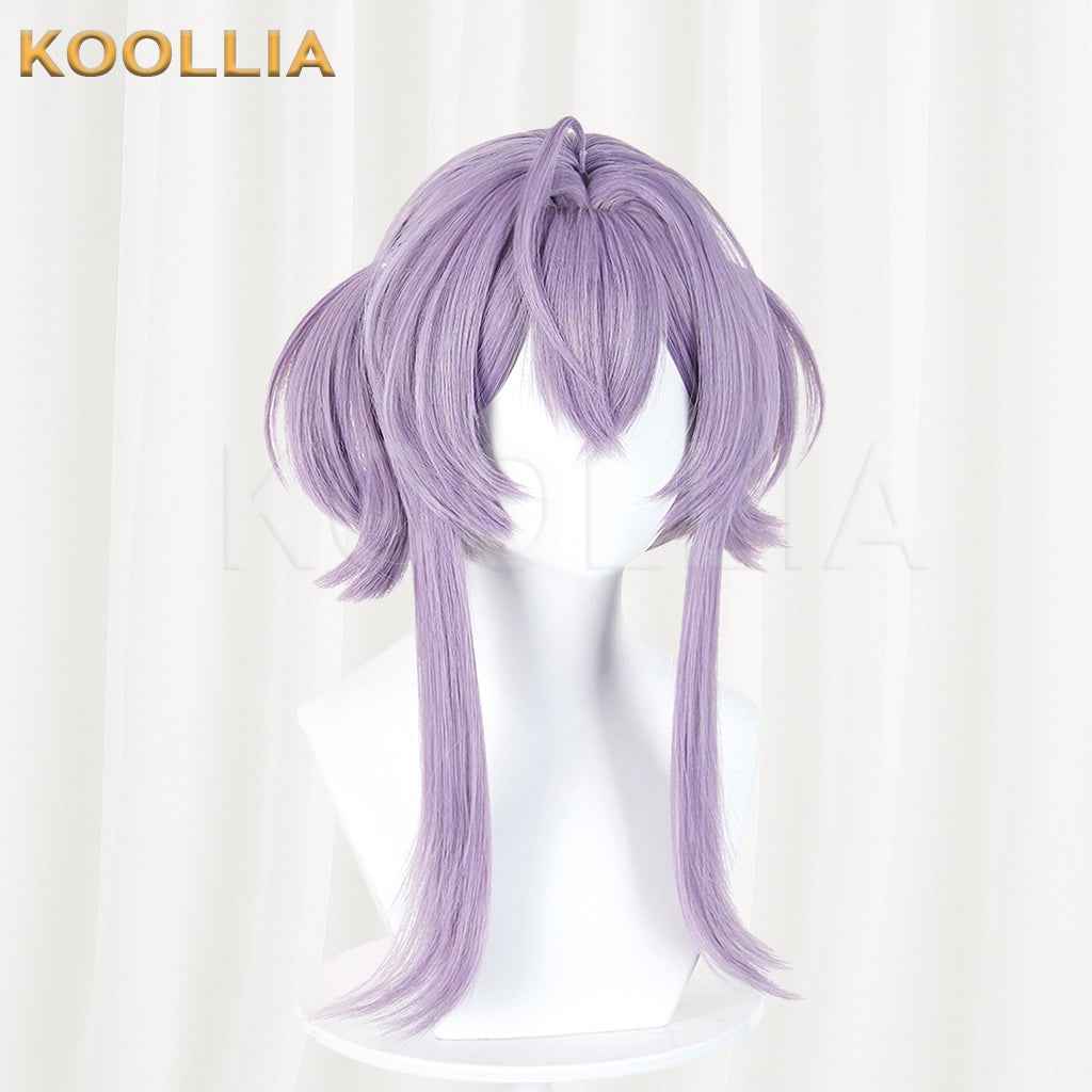 Goddess of Victory NIKKE Liberelio Wig Lavender Light Purple Realistic Scalp Top Integrated Short Double Bun Wig Basic Wig