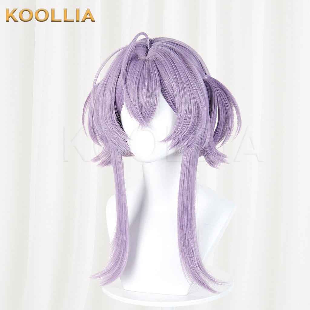 Goddess of Victory NIKKE Liberelio Wig Lavender Light Purple Realistic Scalp Top Integrated Short Double Bun Wig Basic Wig