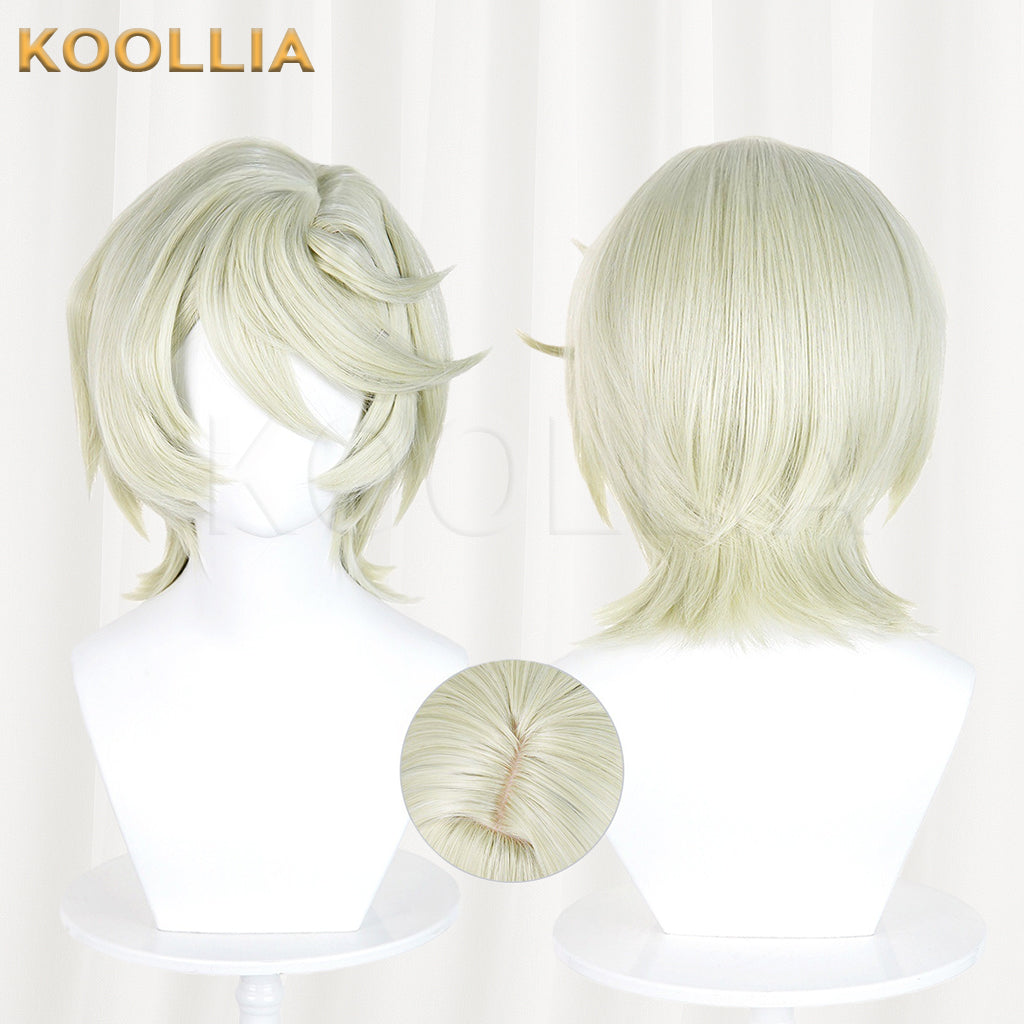 Ribbon Hero Pine Wig Light Mint‑Beige Gold Layered Flip‑out Short Hair Realistic Scalp Top Basic Wig