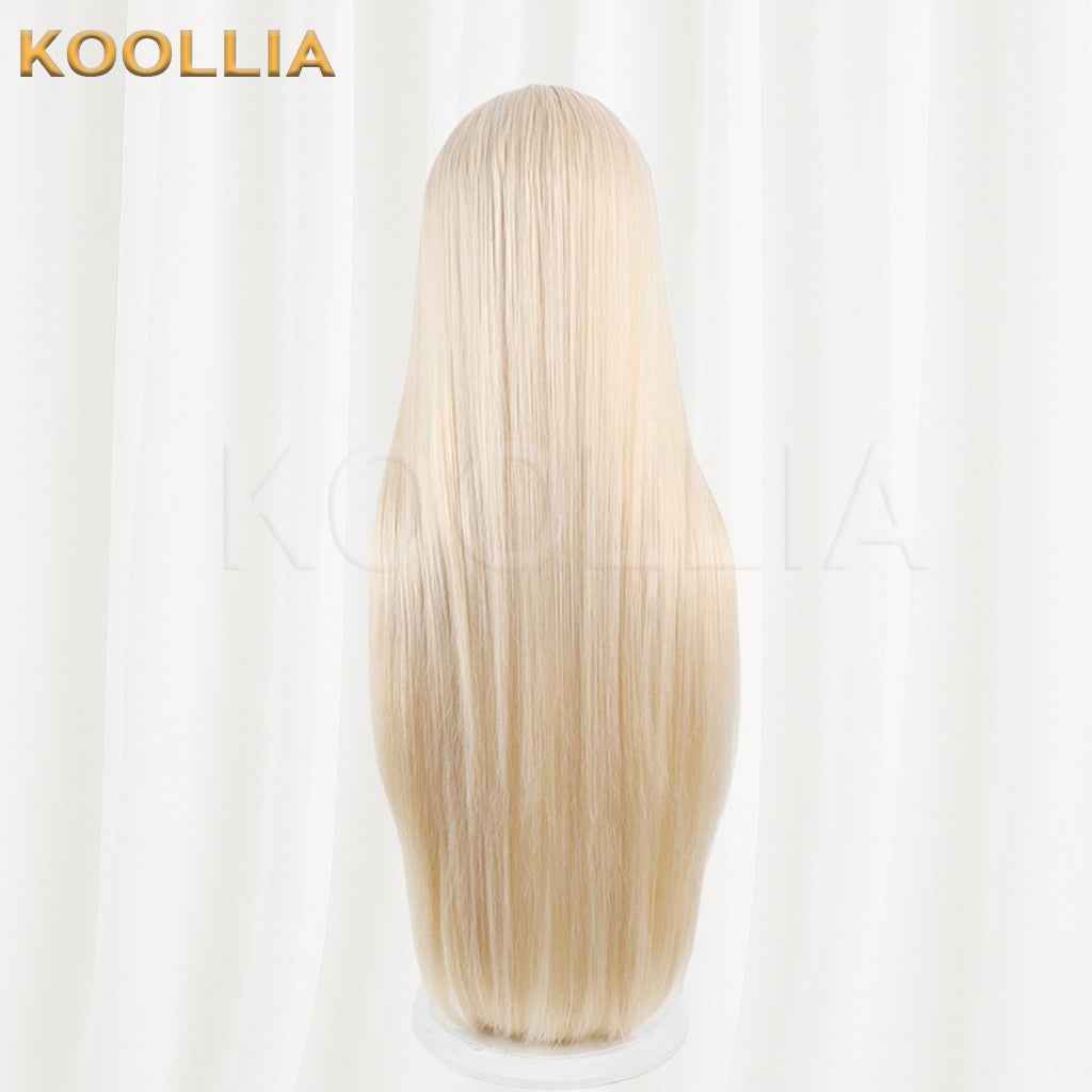 Aquarium Can’t Dance Retoro Wig Light Cream‑Blonde Realistic Scalp Top Multi‑tonal Mixed Silk Extra‑long Loose Straight Wig Basic Wig