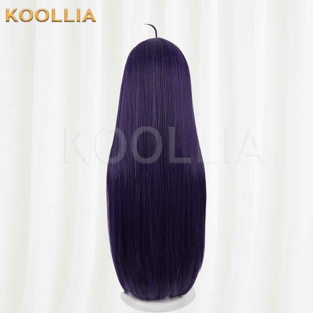 Super Space‑Time Kaguya Sakayori Aya Wig Deep Purple Ice‑Blue Two‑Tone Realistic Scalp Top Extra‑Long Straight Wig Basic Wig
