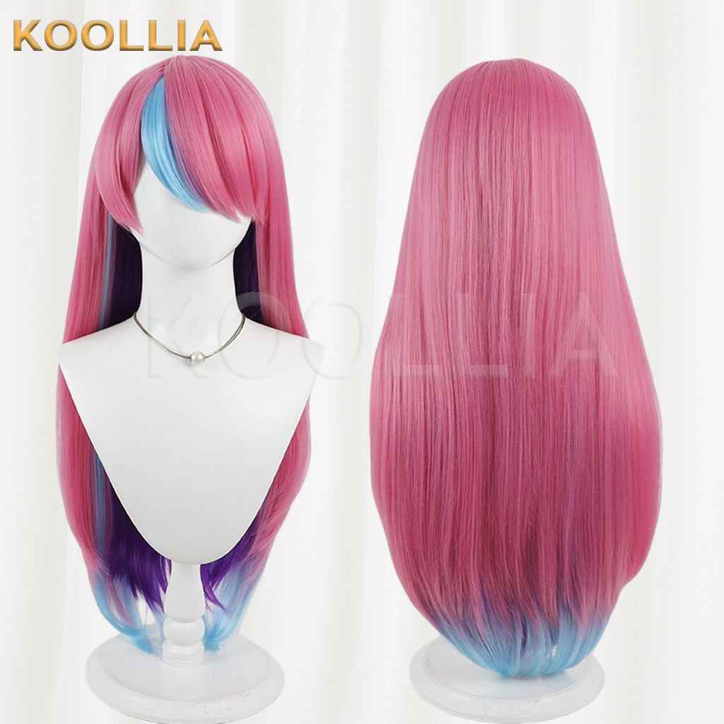Apexselly Selly Wig Halloween Realistic Scalp Top Inner‑Outer Dual‑Color Gradient Extra‑Long Straight Wig Basic Wig