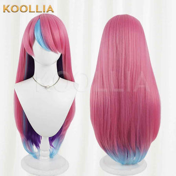 Apexselly Selly Wig Halloween Realistic Scalp Top Inner‑Outer Dual‑Color Gradient Extra‑Long Straight Wig Basic Wig