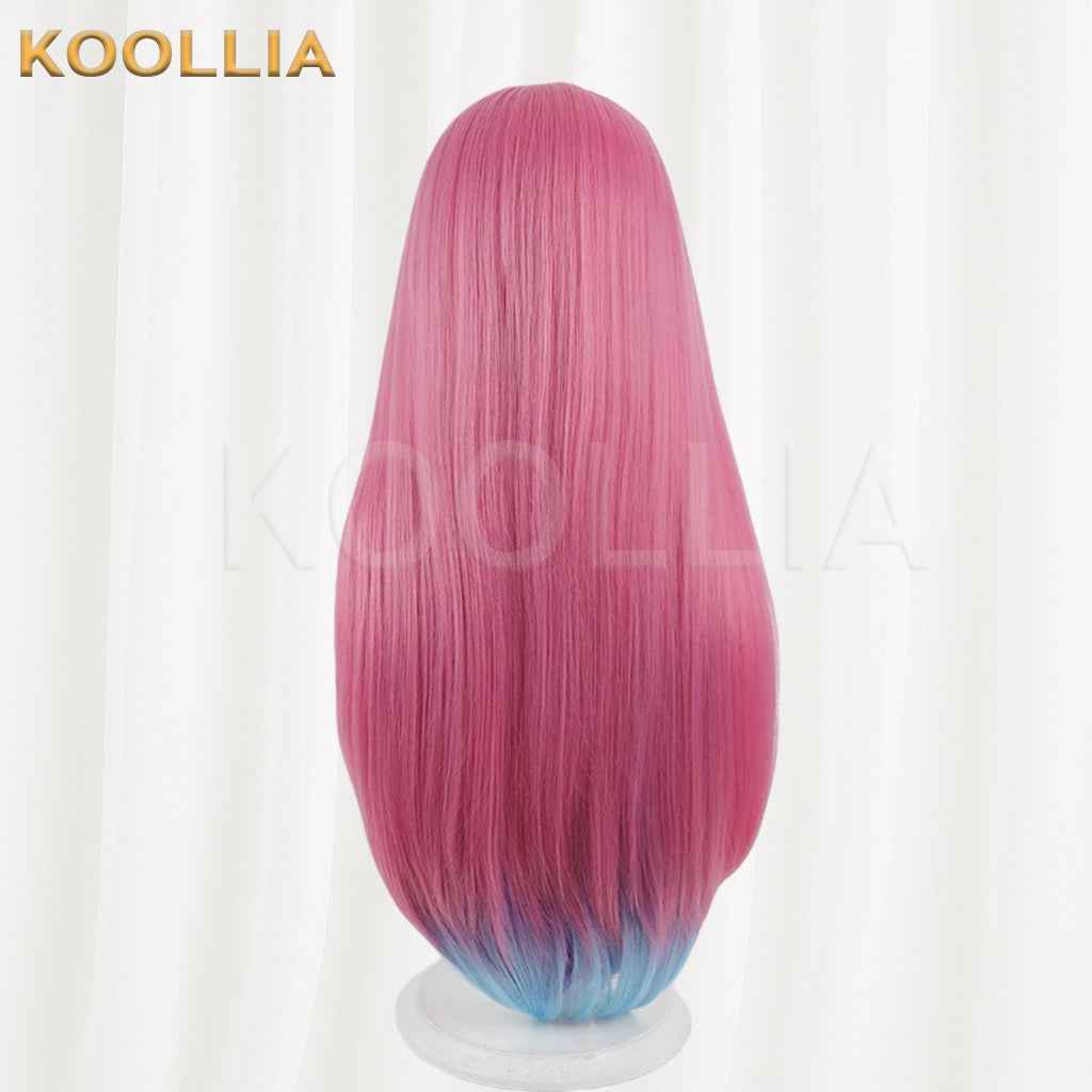 Apexselly Selly Wig Halloween Realistic Scalp Top Inner‑Outer Dual‑Color Gradient Extra‑Long Straight Wig Basic Wig