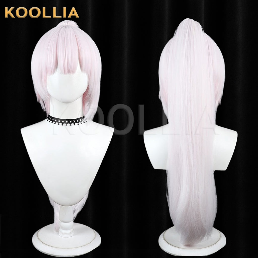 Vtuber Shiina Yuika Wig Light Sakura Pink Realistic Scalp Top Short Wig With Detachable Separate Low Ponytail Swimsuit Ver Basic Wig