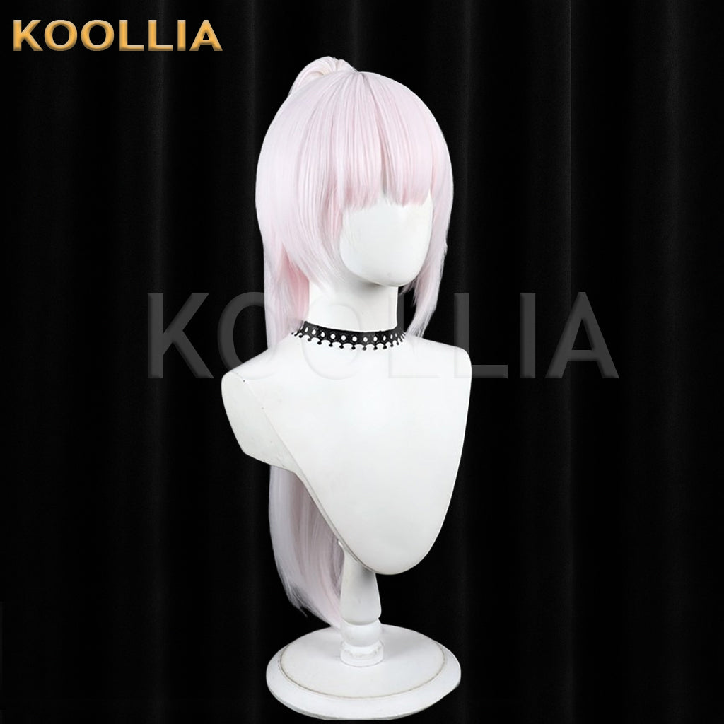 Vtuber Shiina Yuika Wig Light Sakura Pink Realistic Scalp Top Short Wig With Detachable Separate Low Ponytail Swimsuit Ver Basic Wig