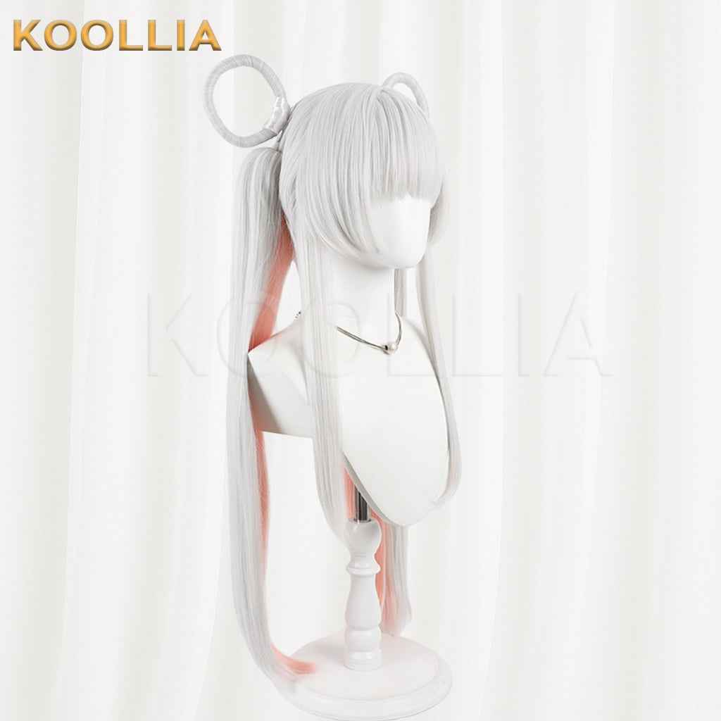 Super Space Kaguyahime Tsukimi Yachiyo Wig Two‑Tone Gradient Realistic Scalp Top Detachable Twin Tails Basic Wig