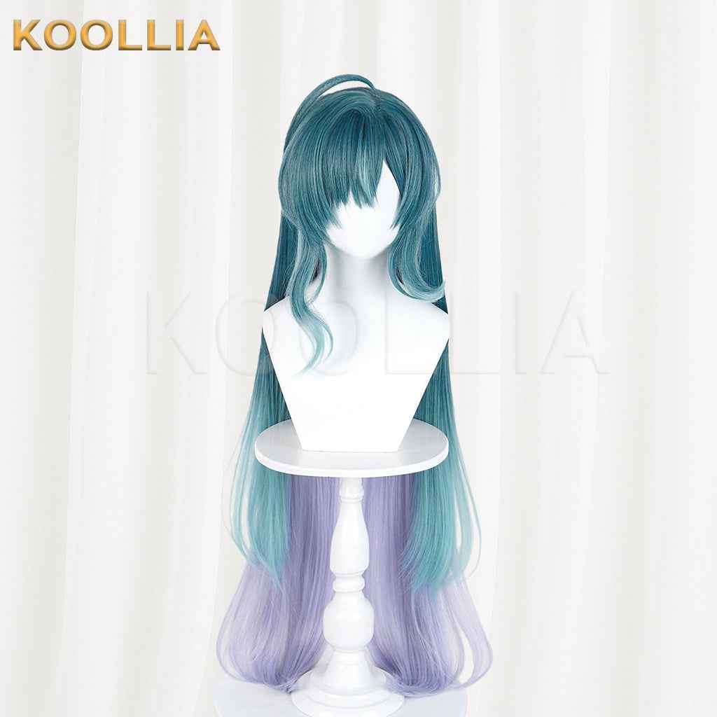 Genshin Impact Voyanisa Wig Three‑Tone Gradient Integrated Extra‑Long High Ponytail Realistic Scalp Top Basic Wig