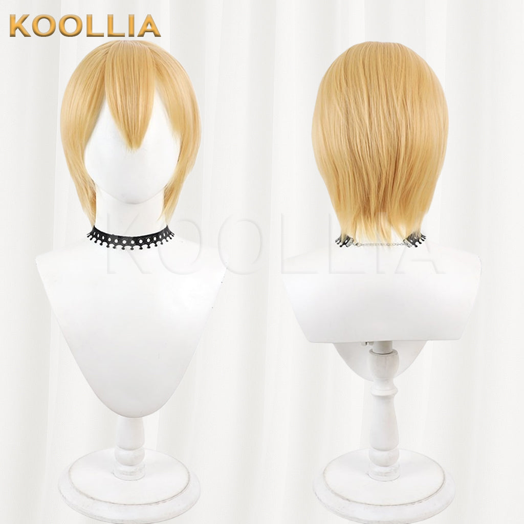 Touken Ranbu Yamabagiri Kunihiro Wig Warm Golden‑Yellow Layered Boy Short Wig Basic Wig