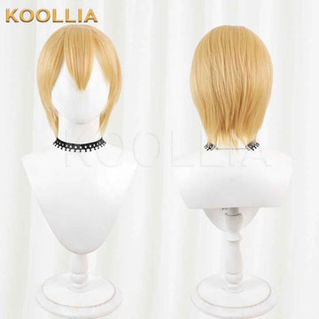 Touken Ranbu Yamabagiri Kunihiro Wig Warm Golden‑Yellow Layered Boy Short Wig Basic Wig