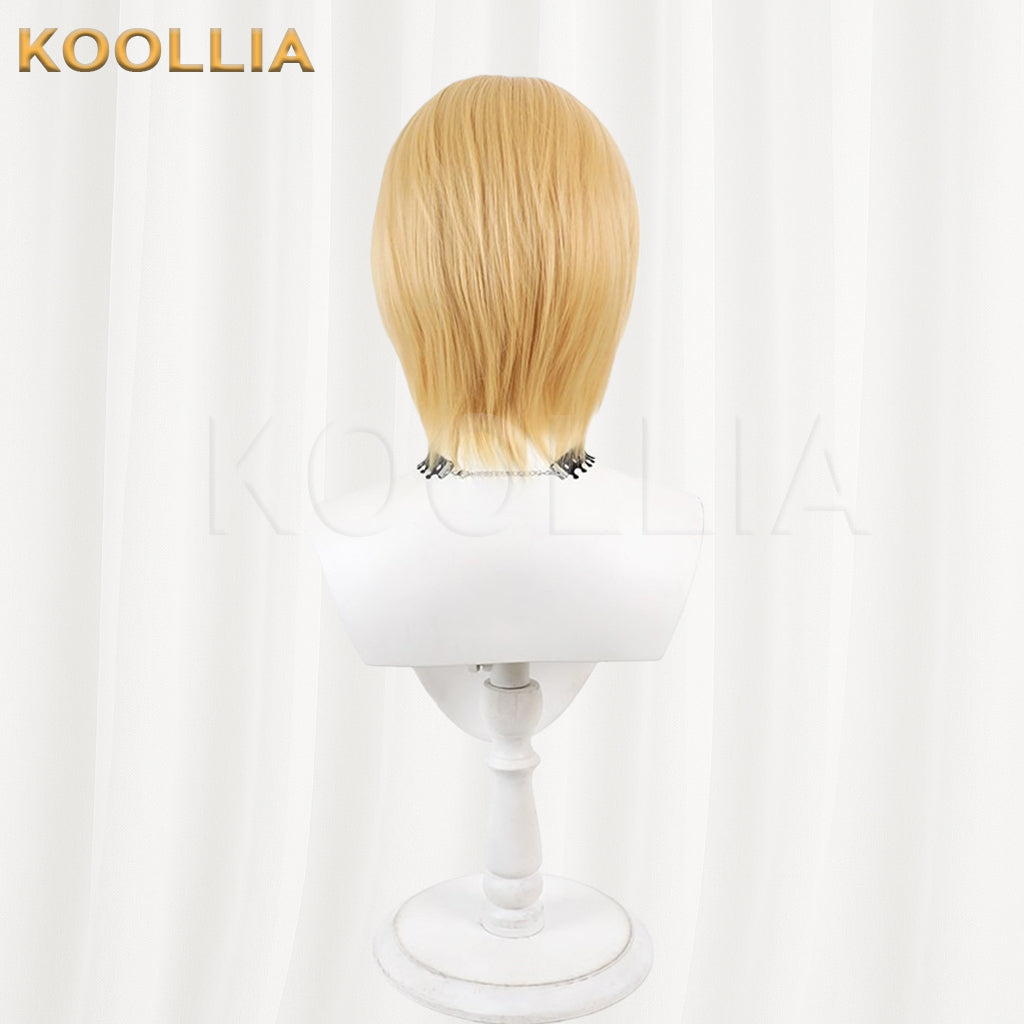 Touken Ranbu Yamabagiri Kunihiro Wig Warm Golden‑Yellow Layered Boy Short Wig Basic Wig
