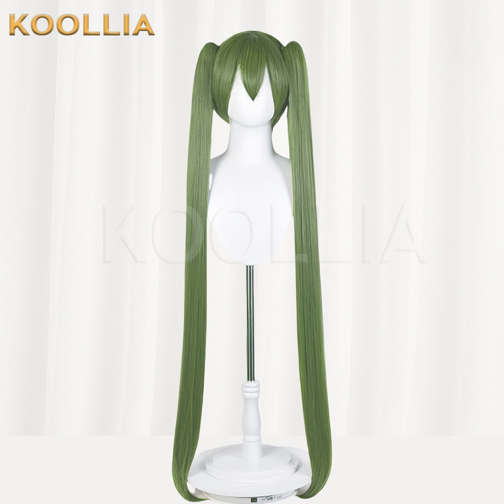 KOOLLIA- Hatsune Miku Longo Verde Azul Cabelo Básico Peruca