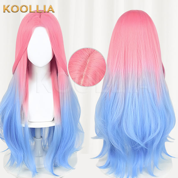 Alien Stage Mizi Long Pink Blue Hair Basic Wig - KOOLLIA