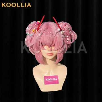 Puella Magi Madoka Magica Kaname Madoka Short Pink Hair Styled Basic Wig(Pre Order) - KOOLLIA