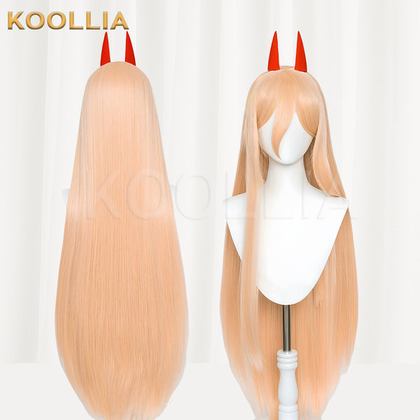 Chainsaw Man Power Long Pink/Orange Hair Basic Wig - KOOLLIA