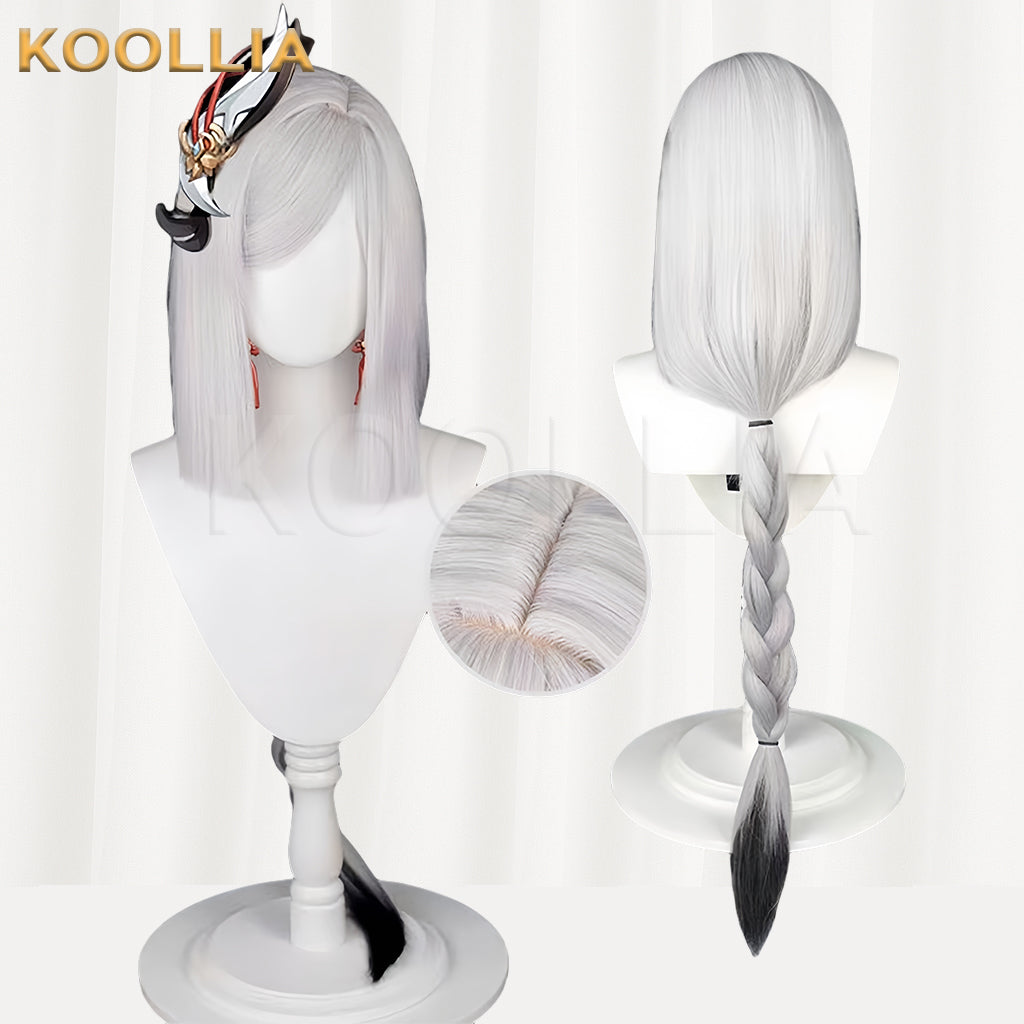 Genshin Impact Shenhe Long Blue White Hair Basic Wig