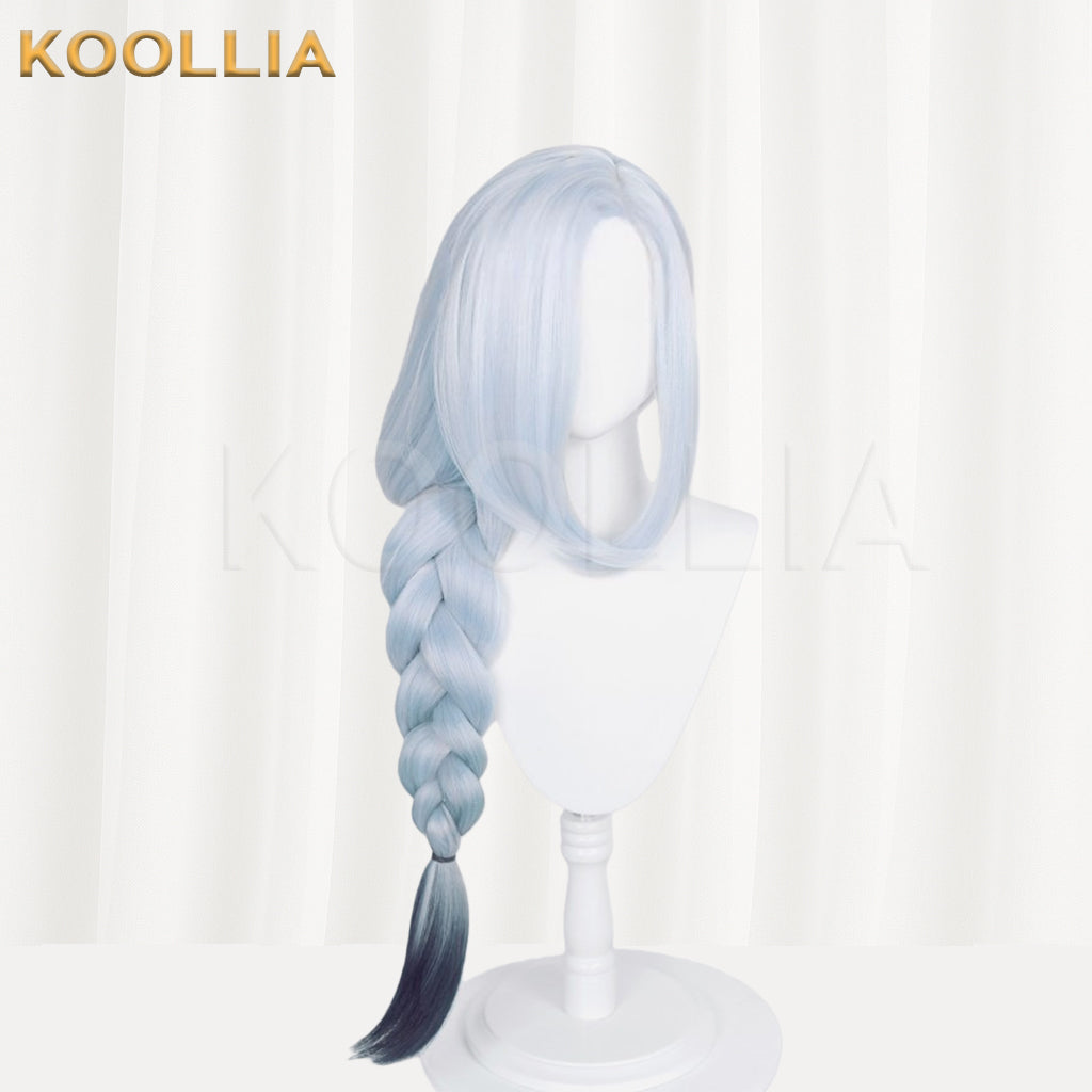 Genshin Impact Shenhe Long Blue White Hair Basic Wig