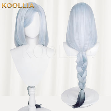 Genshin Impact Shenhe Long Blue White Hair Basic Wig - KOOLLIA
