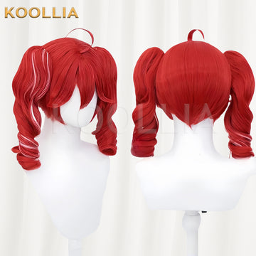 Kasane Teto basic red wig front and back views