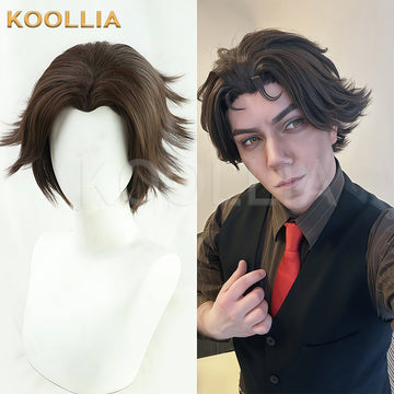 League of Legends & Arcane Viktor Short Brown Hair Basic Wig - KOOLLIA