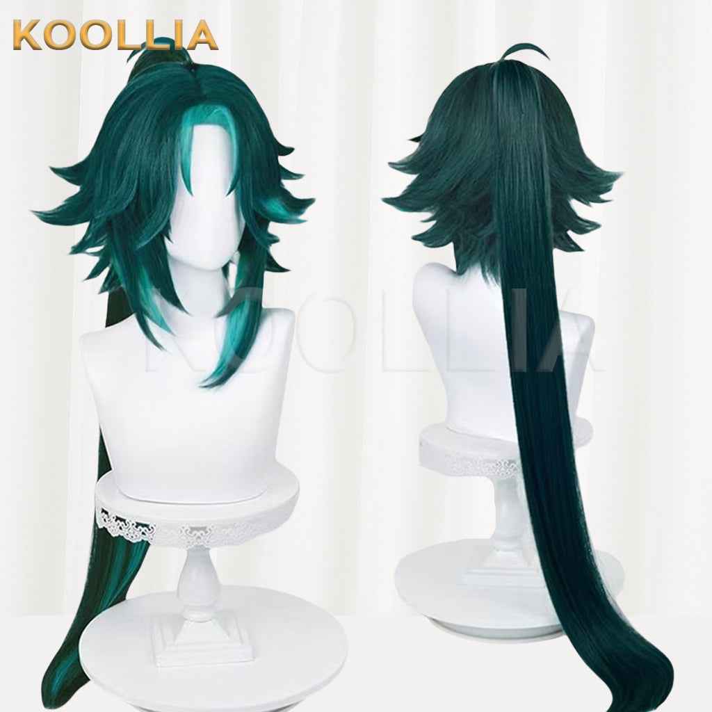 Genshin Impact Xiao Short/Long Green Hair Basic Wig