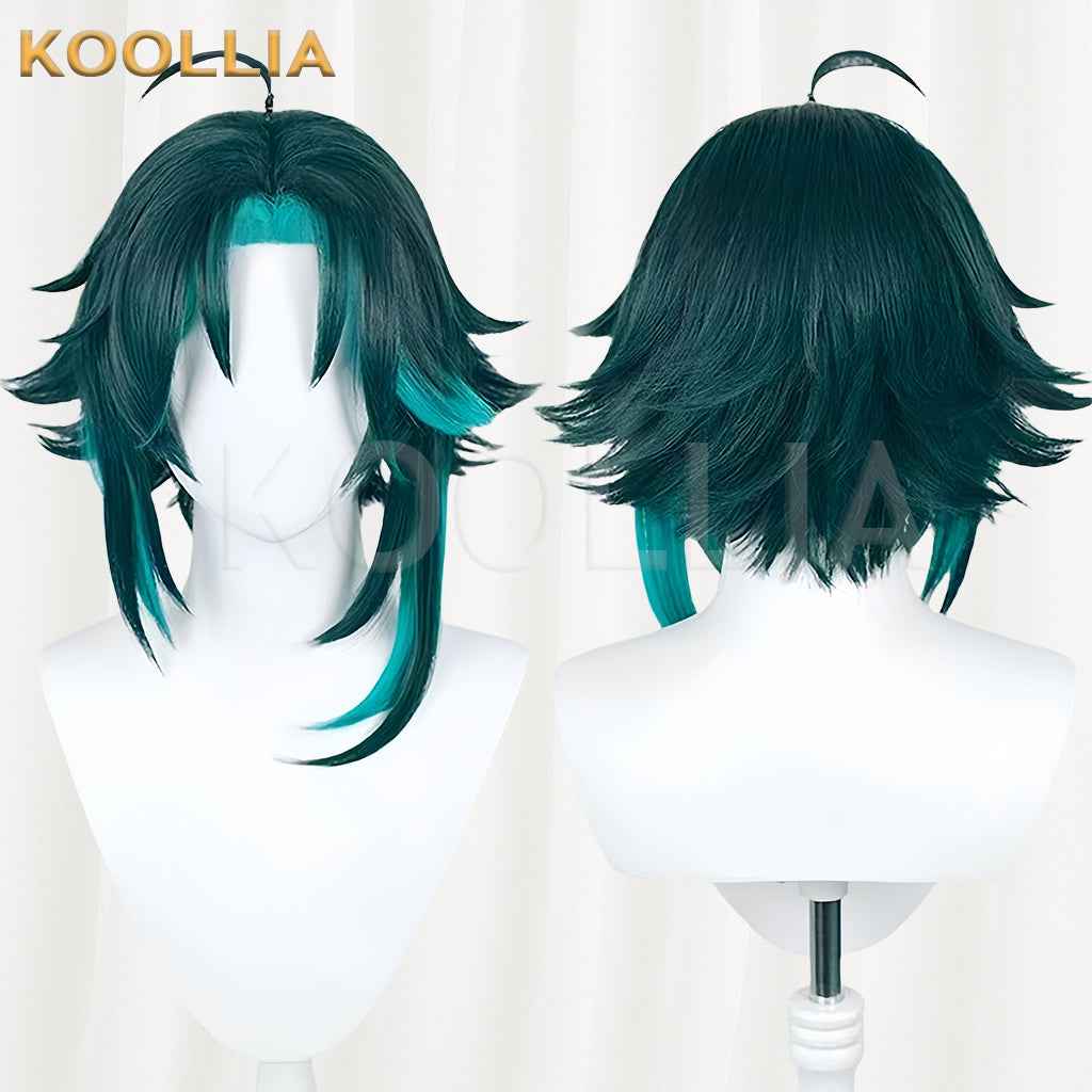 Genshin Impact Xiao Short/Long Green Hair Basic Wig