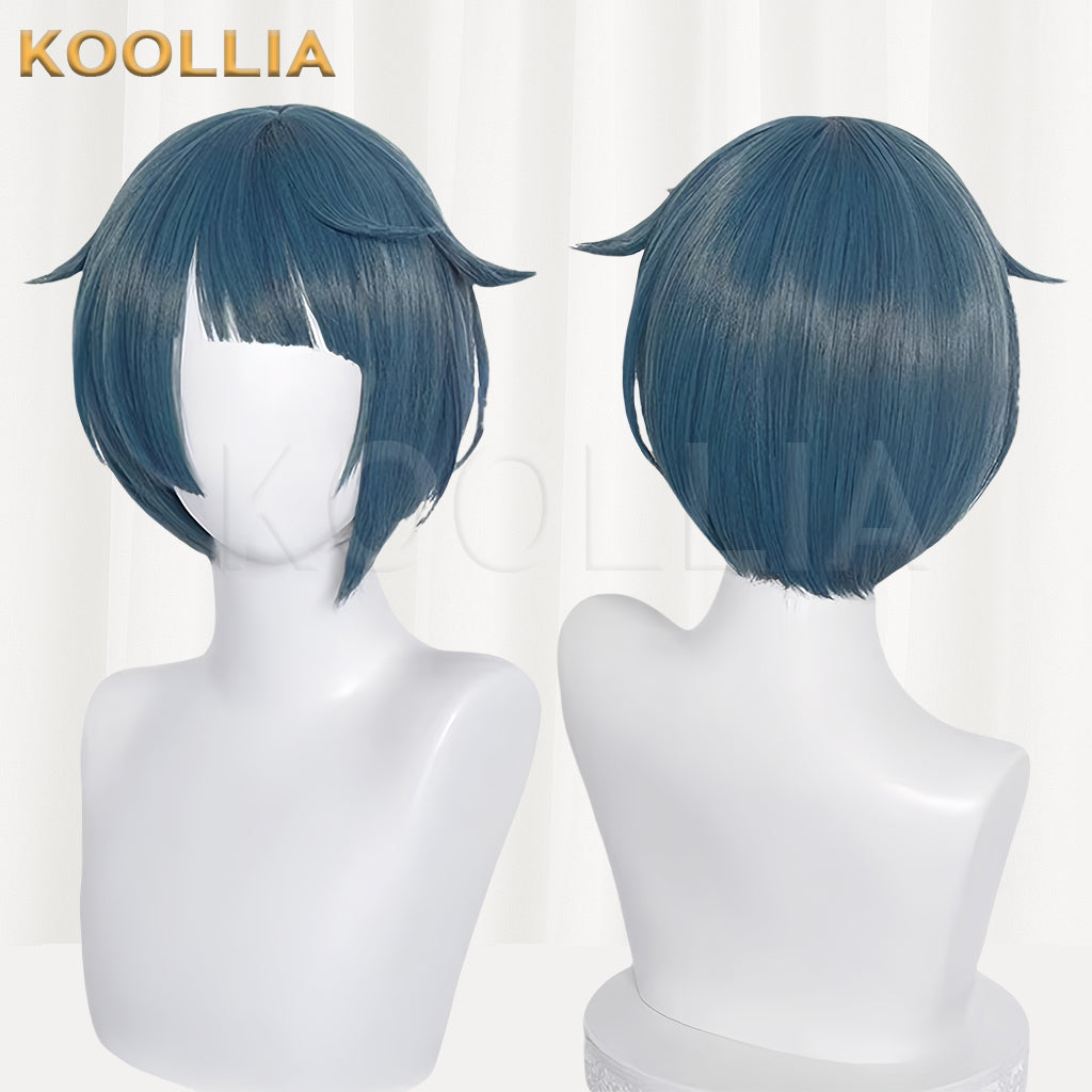 Genshin Impact Xingqiu Short Blue Hair Basic Wig
