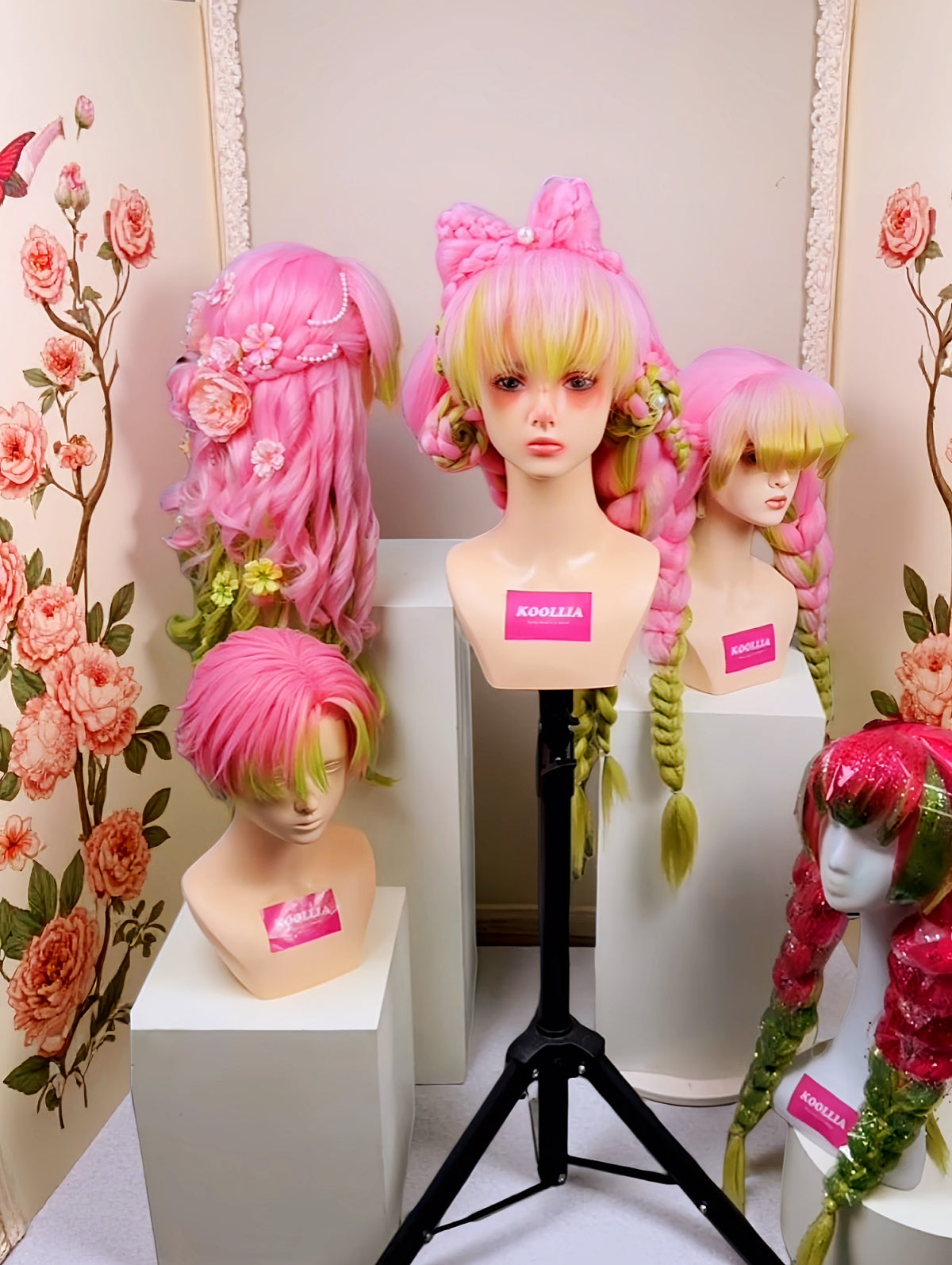 Demon Slayer Kanroji Mitsuri Long Mix Hair Styled Basic Wig